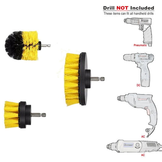 Car Cleaning Drill Brush Kit - 3 Attachments - QUARTER MILE